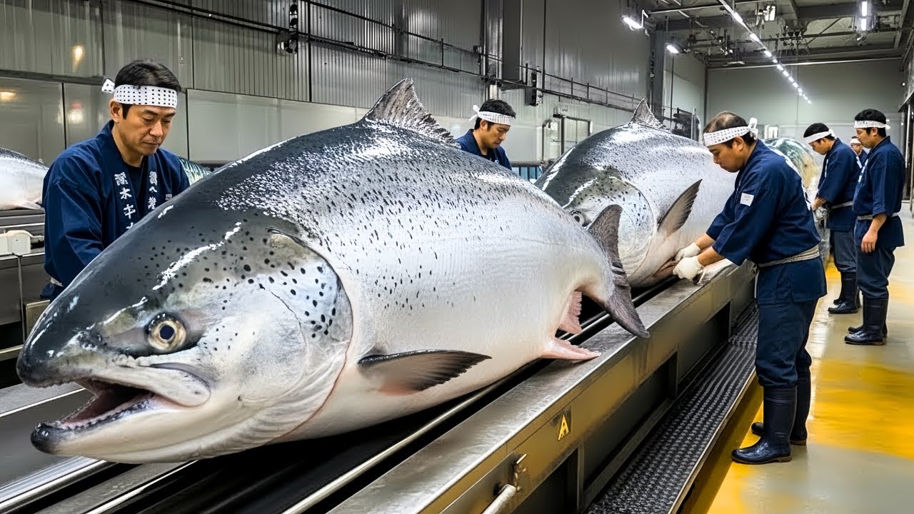 Inside a Giant Norwegian Salmon Factory 🐟 Hypnotic High-Speed Fish Processing Lines