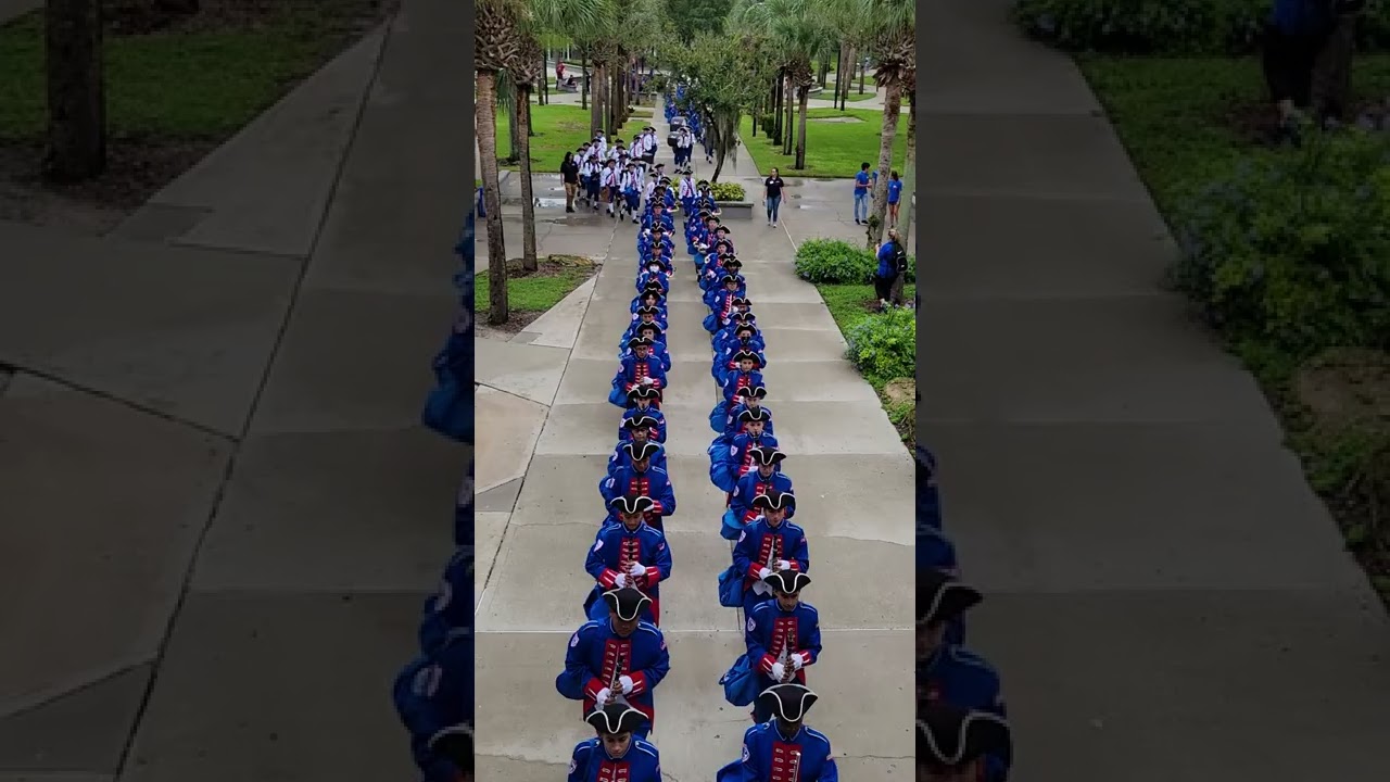 Lake Brantley High School Marching Band marches to field. 8/27/2021