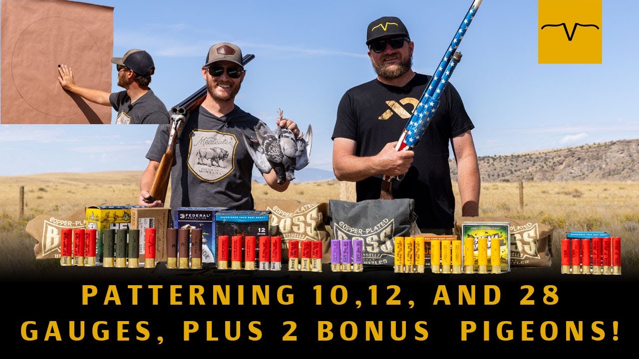 Patterning our 10, 12, and 28 Gauge Shotguns plus 2 bonus Pigeons!