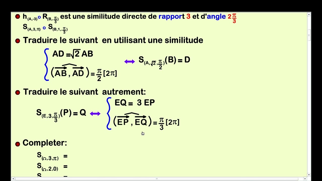 Similitudes directes - Exercice 1