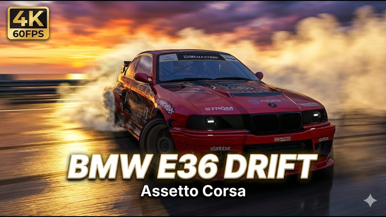BMW E36 Drift at Sunset | Amalfi Drive – Assetto Corsa