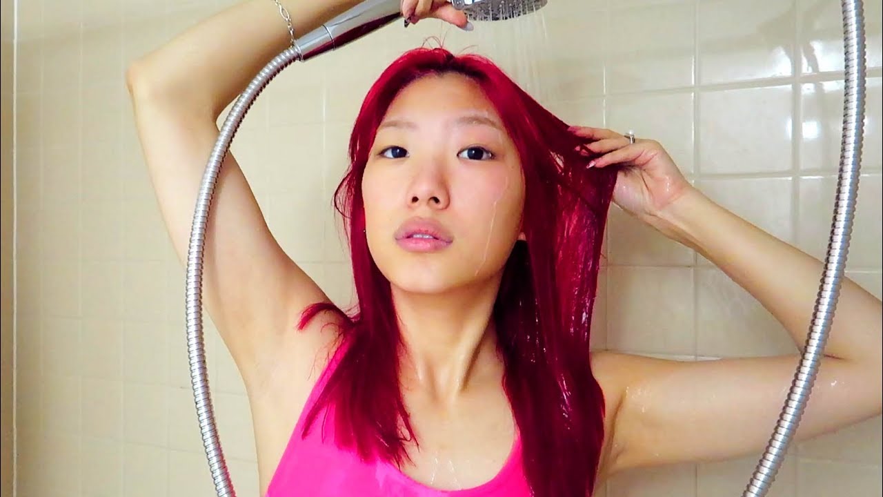 FIRST TIME WASHING MY RED HAIR (lowkey asmr)