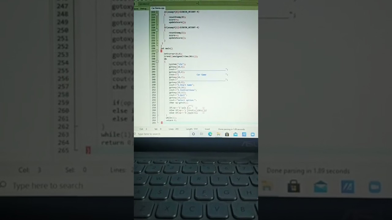 Create game code by C++