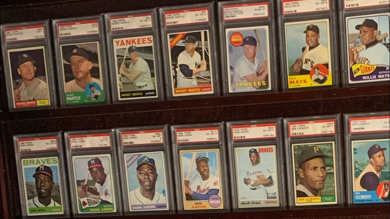 A Tour of My Vintage Card Room Displays & Thanks for 1K Subs (PSA Graded Man Cave)