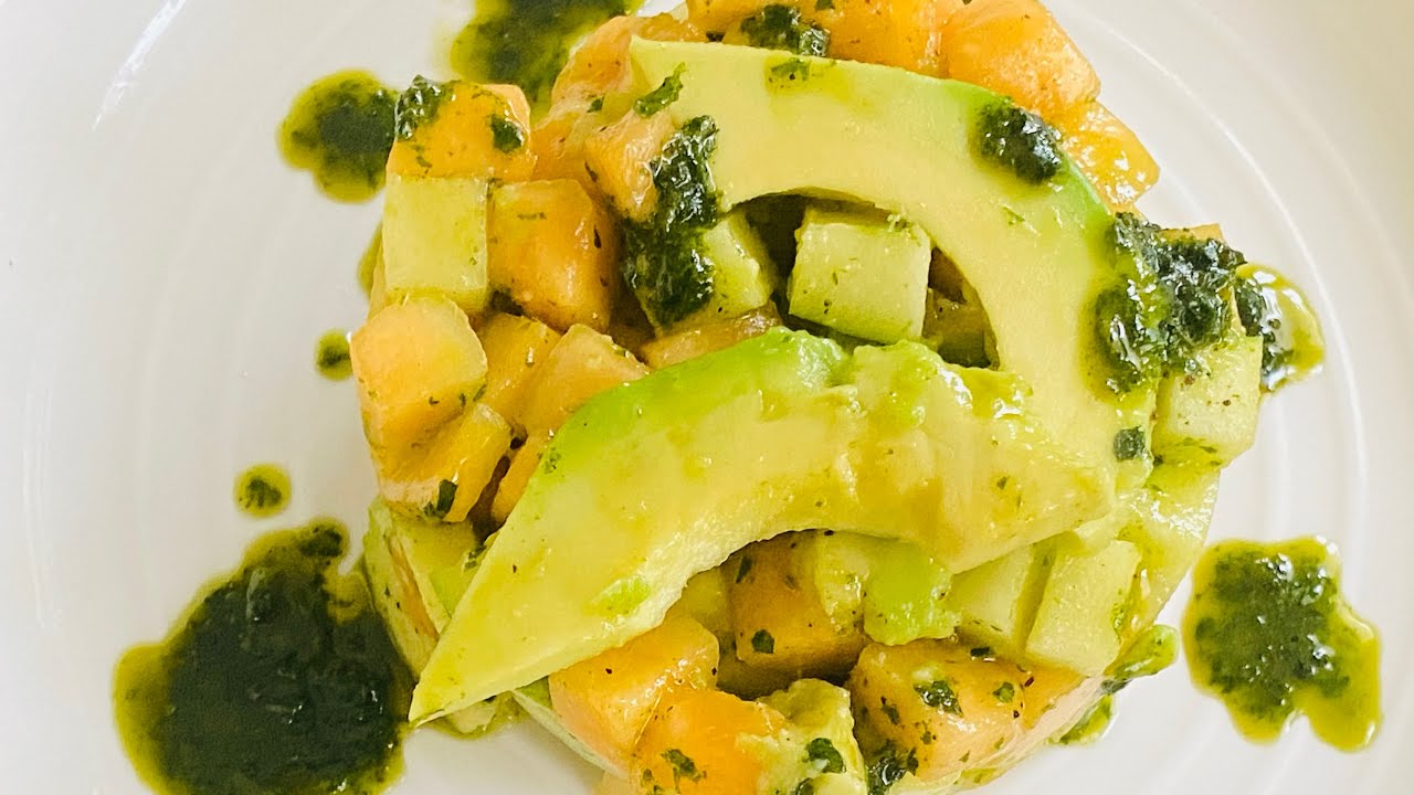 Insalata melone e avocado 🍏🥑🍈🥗سلطة البطيخ والأفوجادو