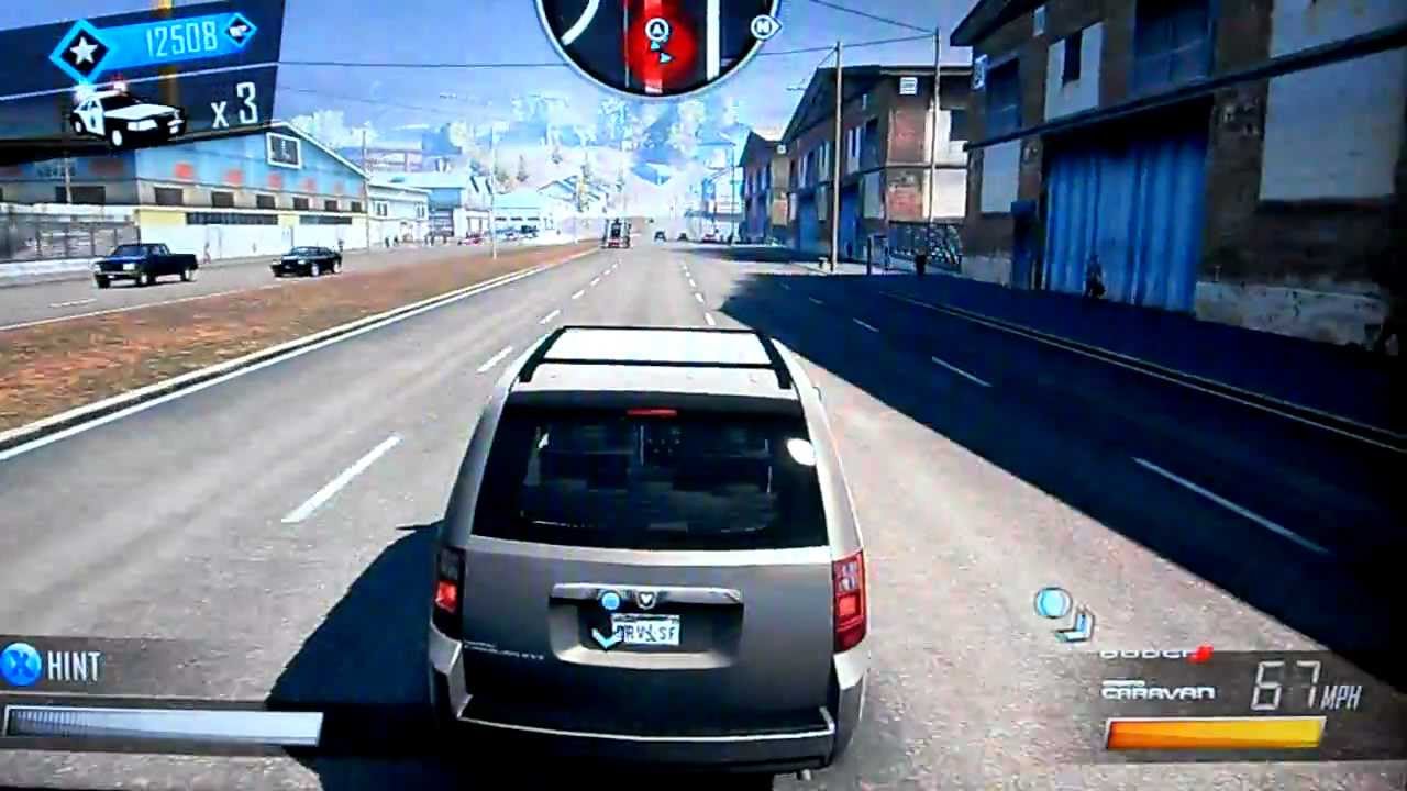 Police chase in Dodge Grand Caravan