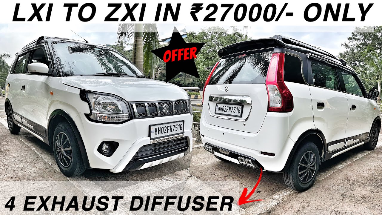WAGON R LXI TO ZXI CONVERSION WITH PRICES|WAGONR 4 EXHAUST DIFFUSER|☎️9820569891/9833751777