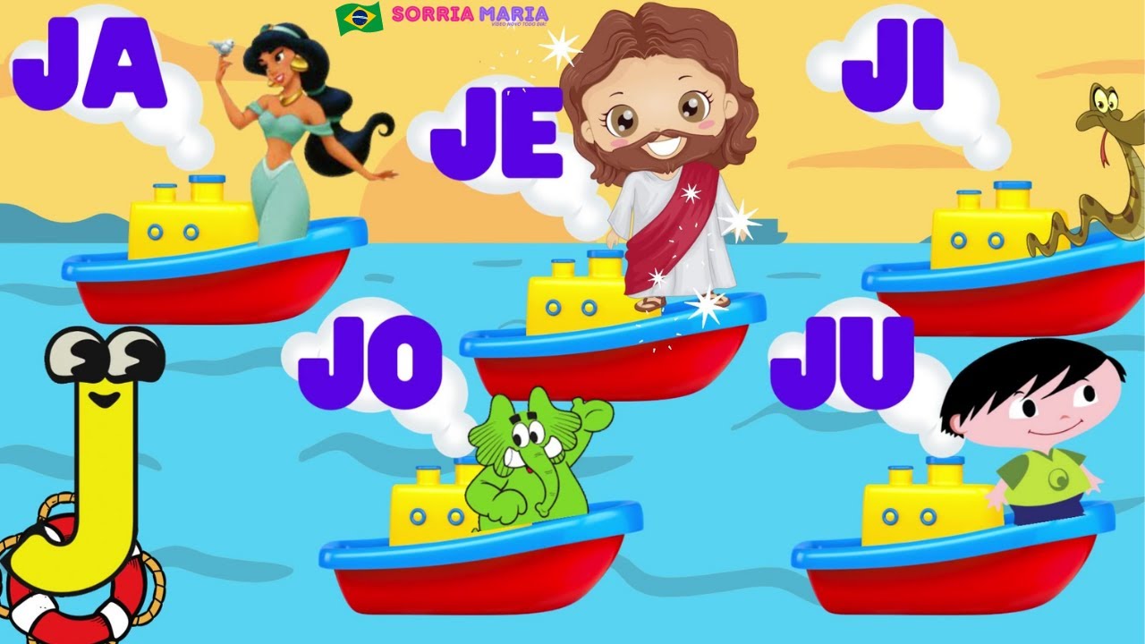 Fam&iacute;lia Sil&aacute;bica da Letra J com Personagens Infantis | Alfabetiza&ccedil;&atilde;o Infantil
