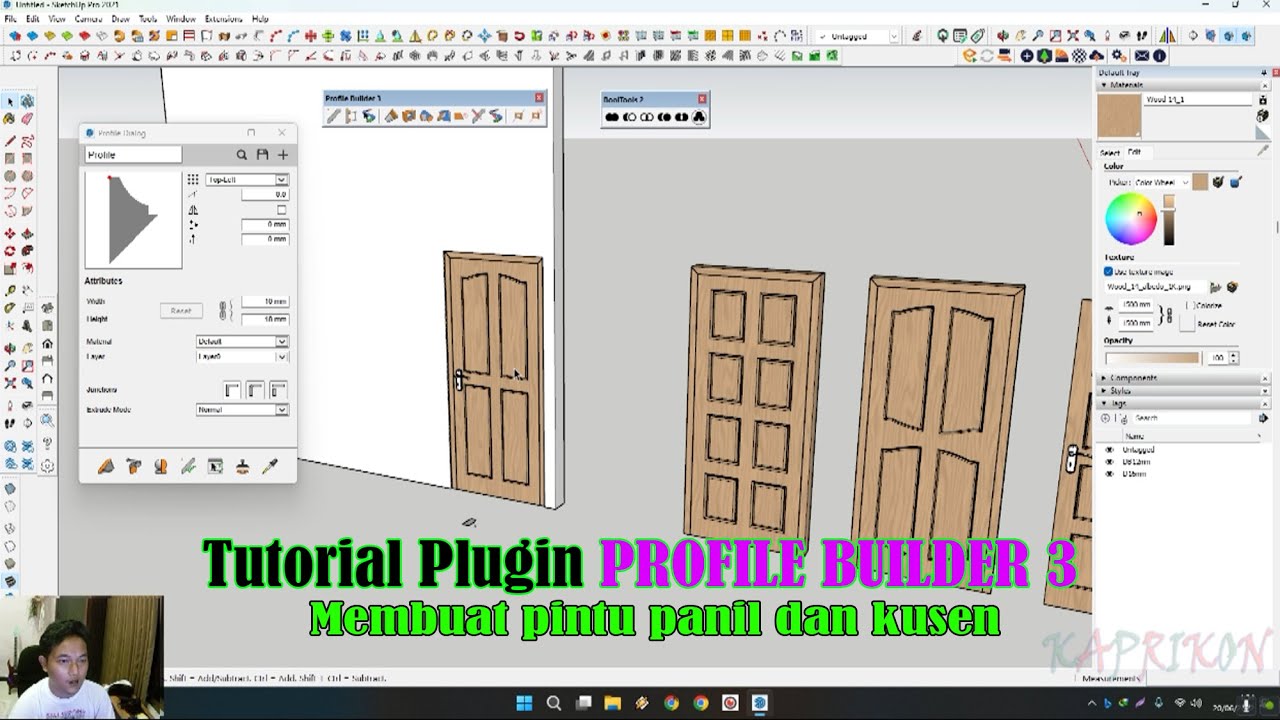 TUTORIAL PROFILE BUILDER 3 | MEMBUAT PINTU PANIL DAN KUSEN
