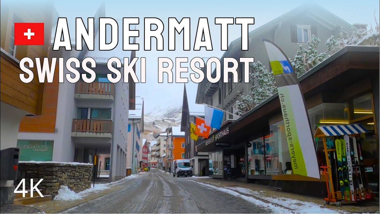 Andermatt - Swiss Ski resort - driving to the famous Gotthard Pass