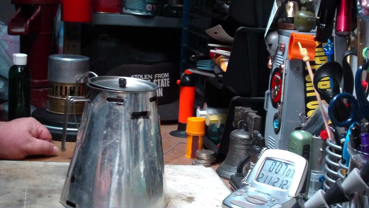 Trail Design's Caldera Cone Used With a Vargo 750 ml Ti-Lite Mug - Boil Test #1