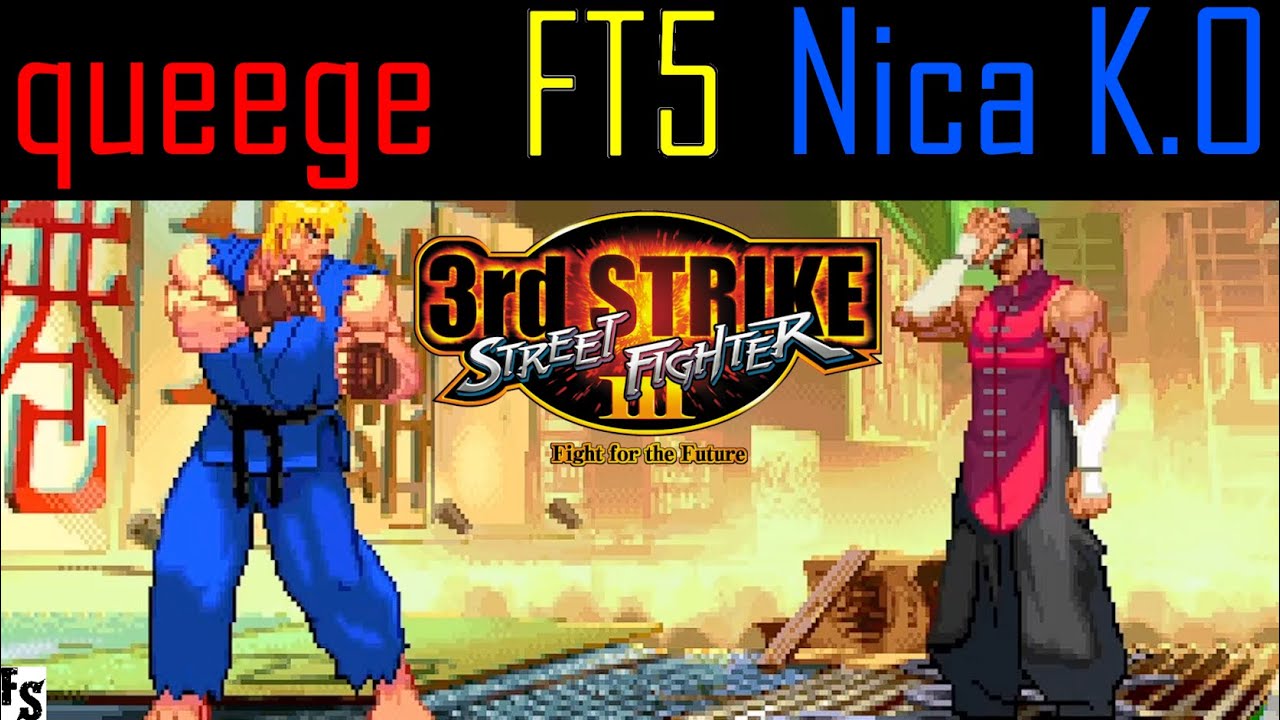 Street Fighter III: Third Strike - queege [Ken] vs Nica K.O [Yun] (Fightcade FT5)