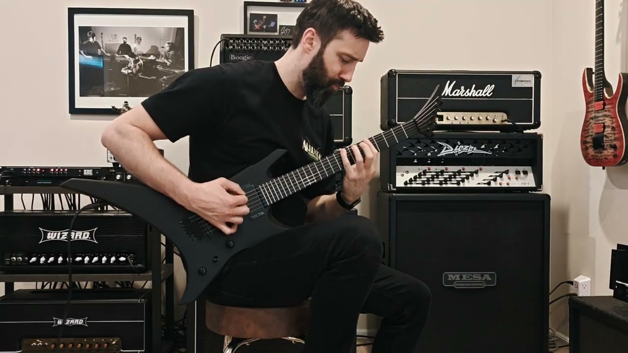 Drop C# Chugs, Jackson Custom Shop Warrior (EMG81), Hermansson Marshall 5GS, and Mesa OS