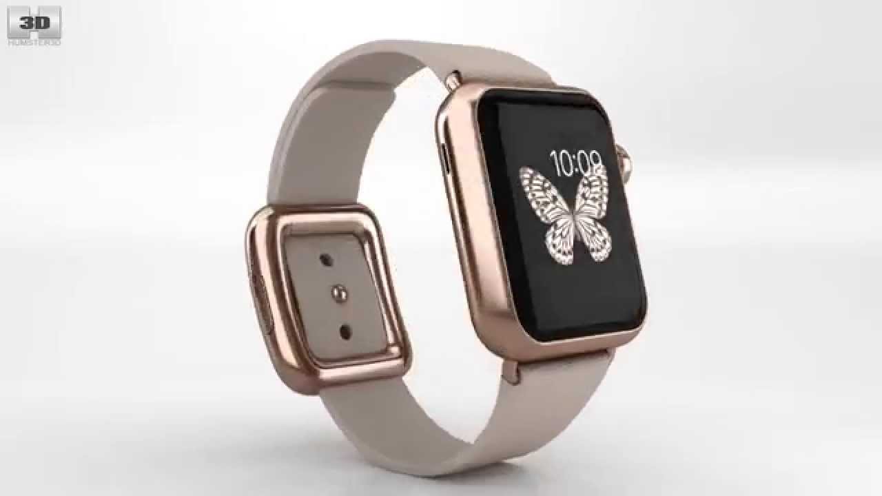 Apple Watch Edition 38mm Rose Gold Case Gray Modern Buckle 3D model by 3DModels.org
