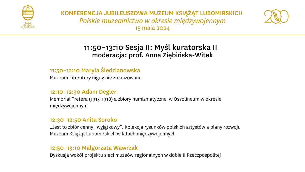 Sesja II: Myśl kuratorska II, 15 maja 2024