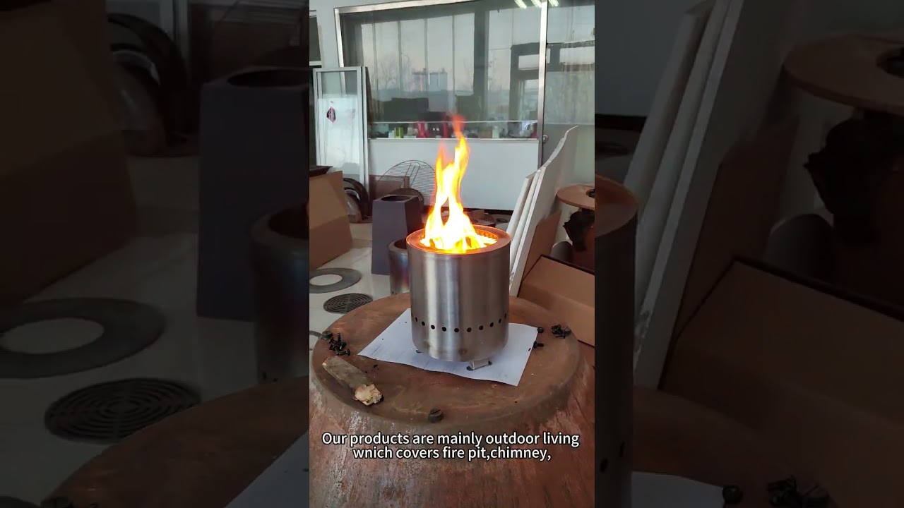 Indoor tabletop mini smokeless fire pit, portable wood burning wood pellets stove.