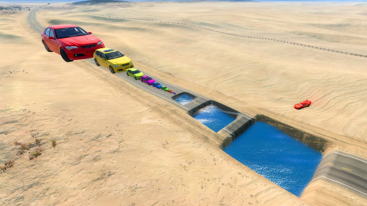 Big & Small Cars vs Giant Squre Pit X Deep Water 😰😱😎 - Beamng Drive | Impala Beamng