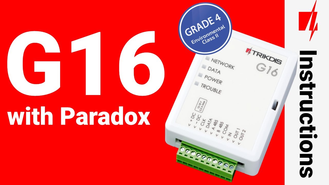 G16 with Paradox. Cellular communicator setup with Protegus app.
