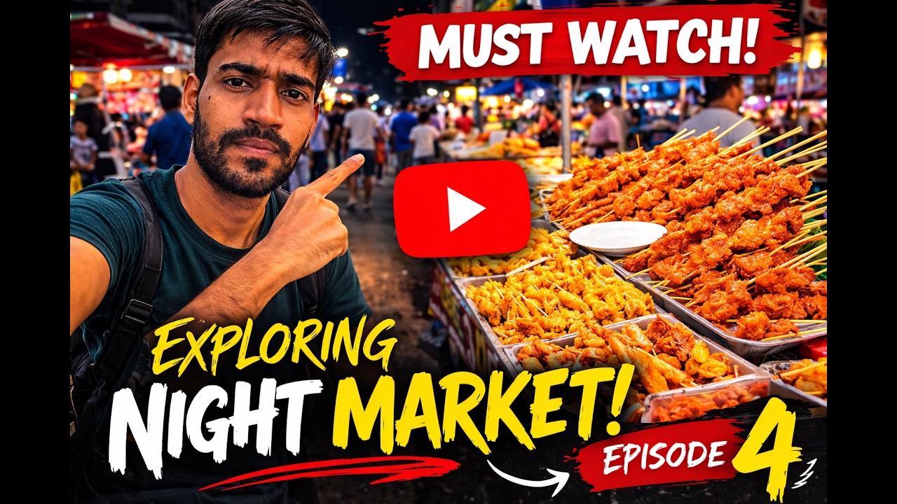 📍 Exploring a Local Night Market | Street Food Adventure | Thailand Vlog Episode  - 4