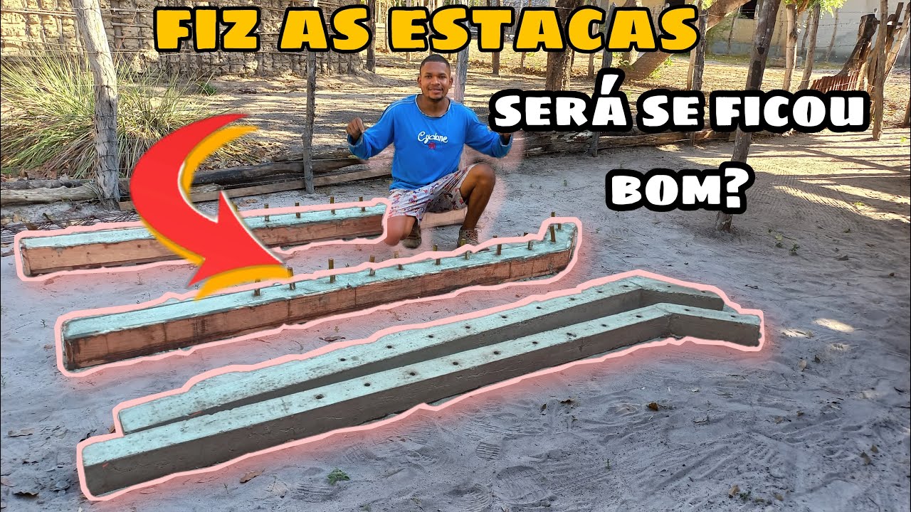 fazendo estacas de cimento