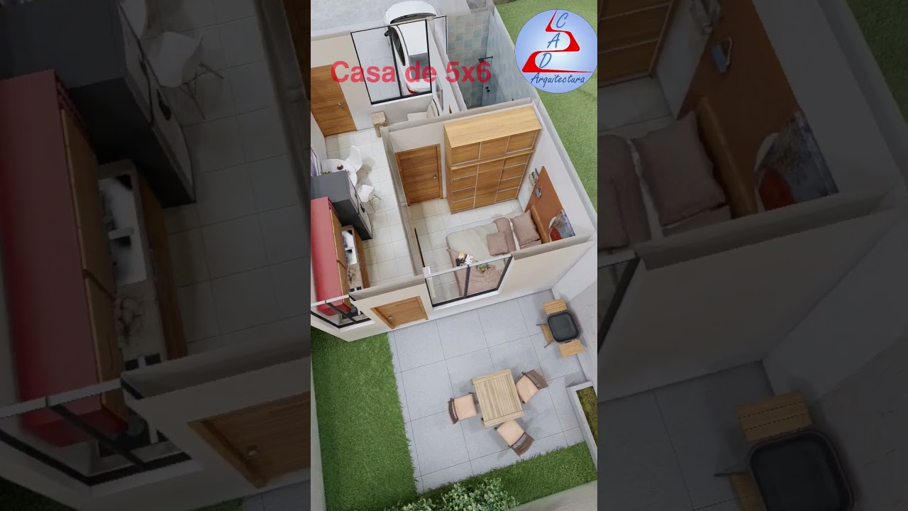 Planos de Casas Peque&ntilde;as de 5x6 metros  #arquitectura #casasecologicas #casa