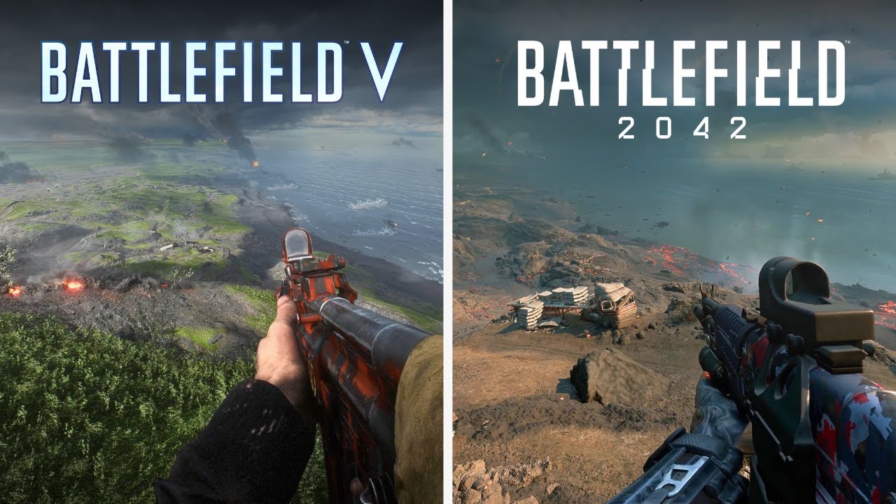 Iwo Jima Map Comparison - Battlefield V vs. Battlefield  2042