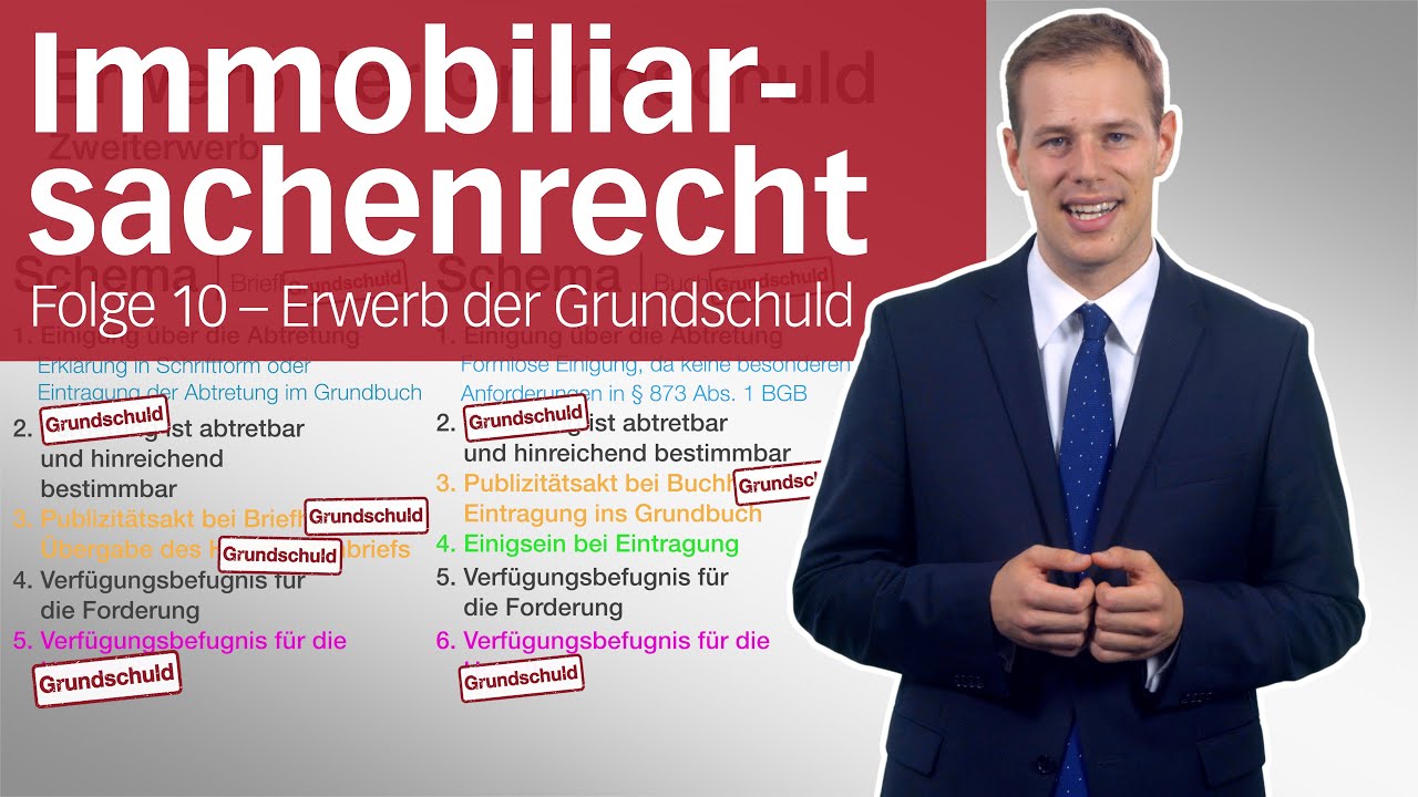 Grundschuld 1 &ndash; Erst- und Zweiterwerb der Grundschuld | Immobiliarsachenrecht | Folge 10