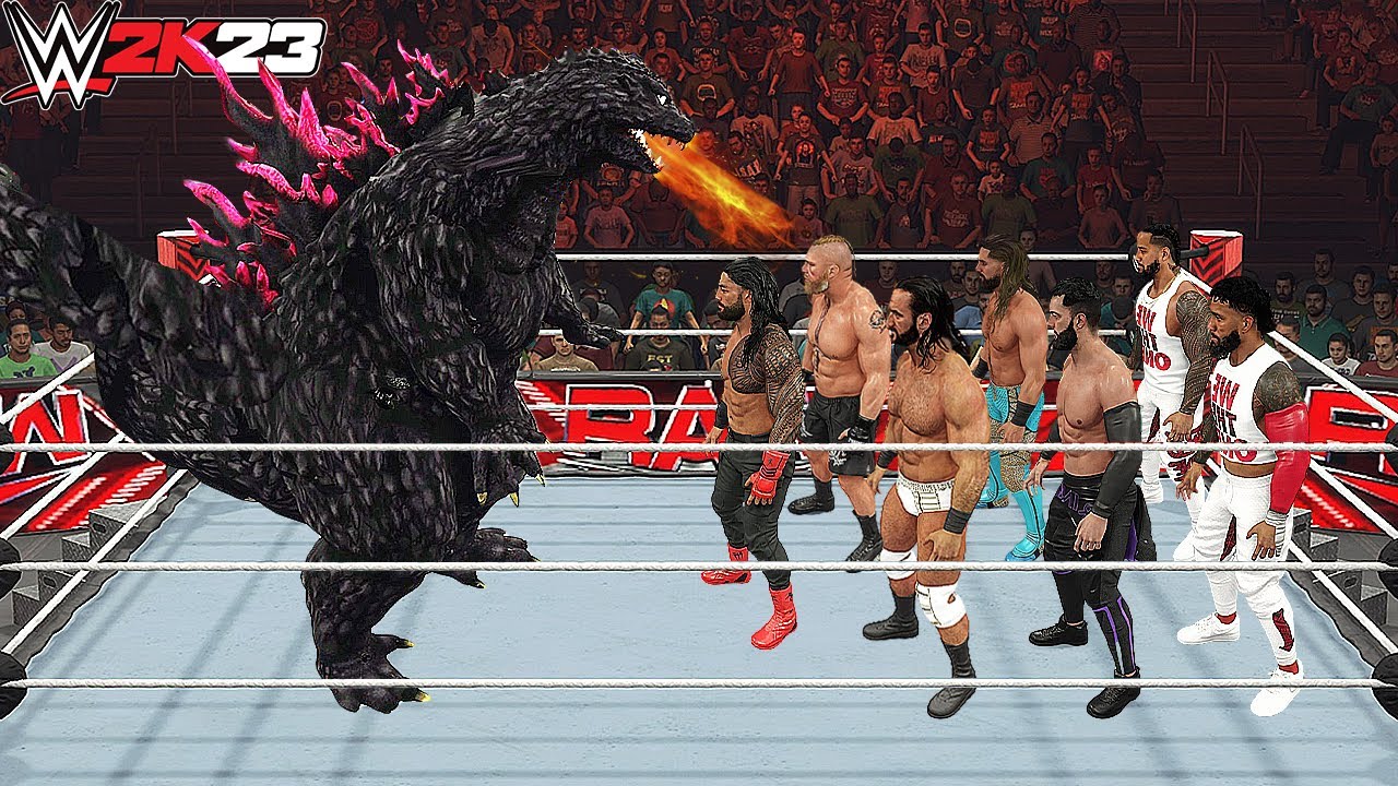 WWE 2K23 Giant Godzilla vs Mini WWE Superstars Match !!!