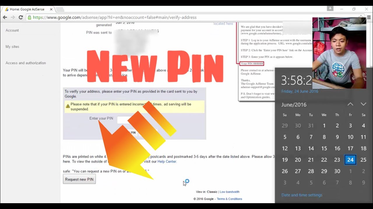How to Request New PIN Google Adsense Address Verification