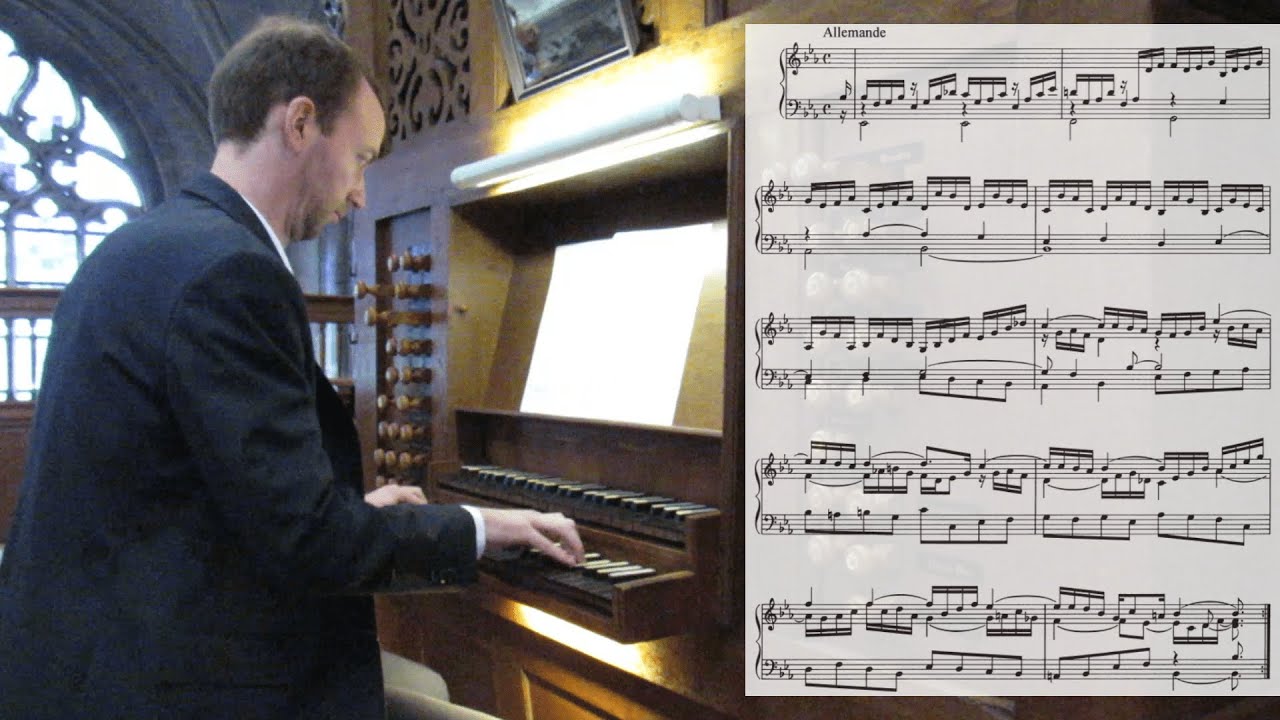 J.S. Bach - Allemande (from French Suite nr. 4, BWV 815). Marcel Mangnus, Loys Isoré-organ Hulst