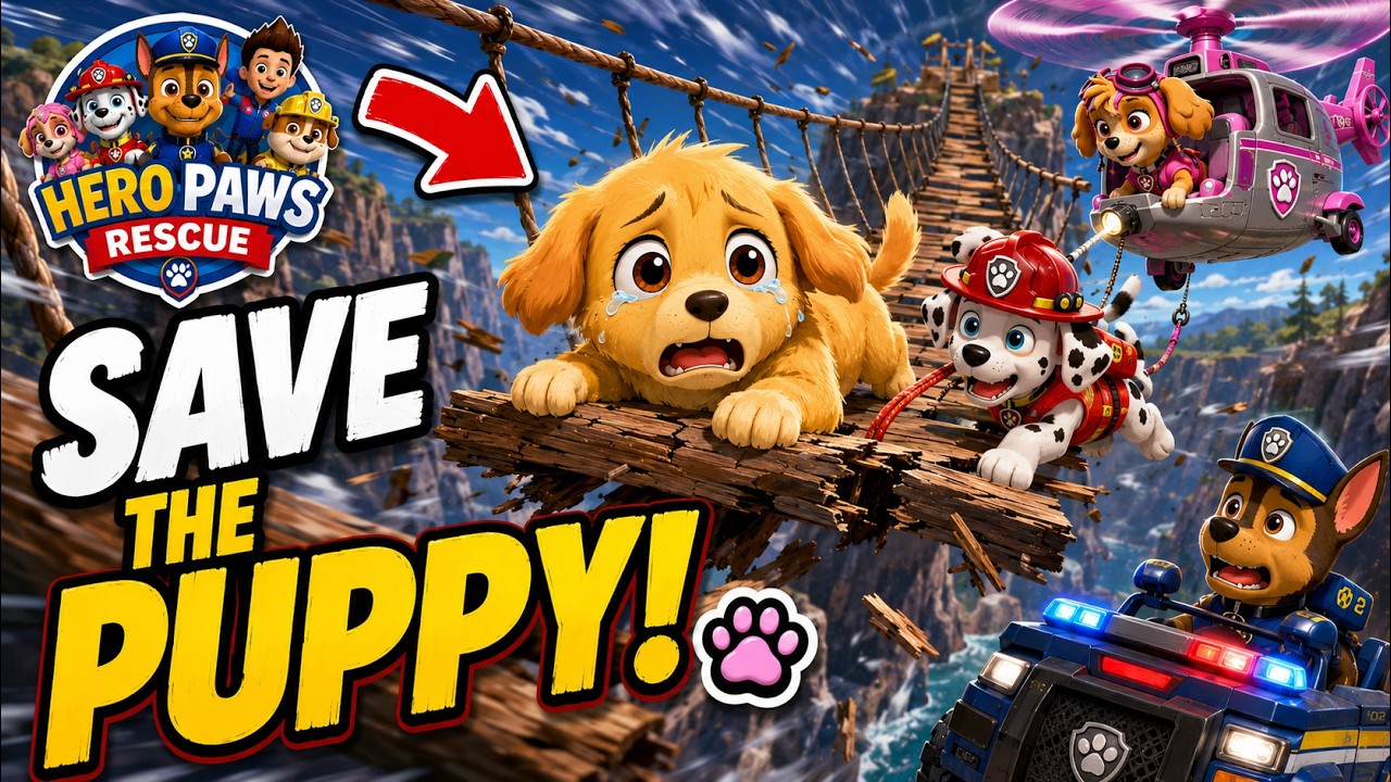 🌉 Can the Team Save the Lost Puppy from the Shaking Bridge? | Hero Paws Rescue