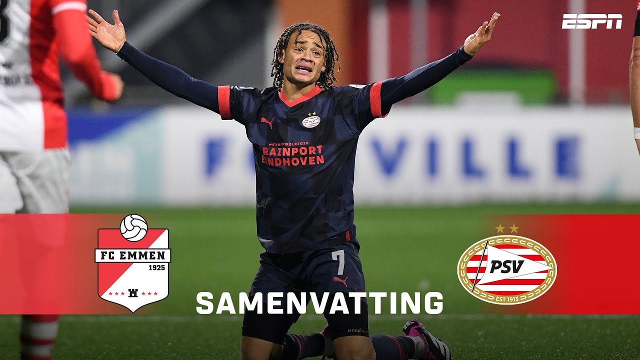 RODE KAART na roekeloze TACKLE 🟥 | Samenvatting FC Emmen - PSV