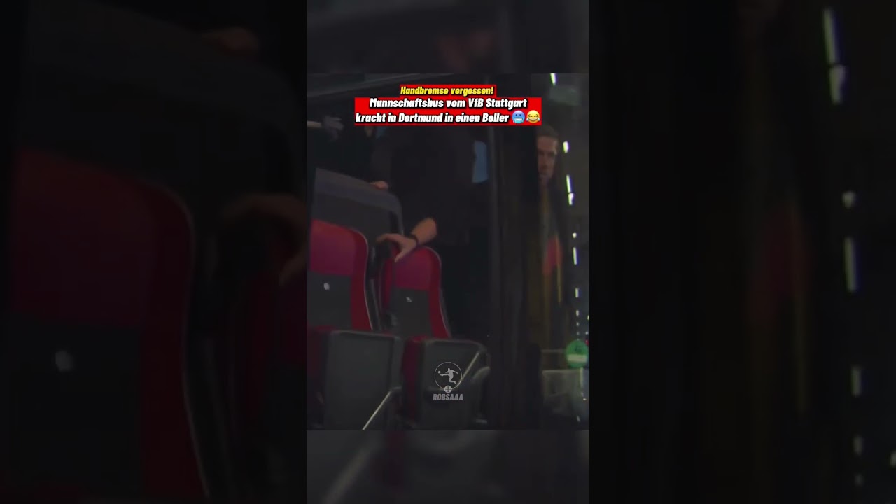 Mannschaftsbus vom VfB Stuttgart kracht in Dortmund in einen Poller 🥶😂