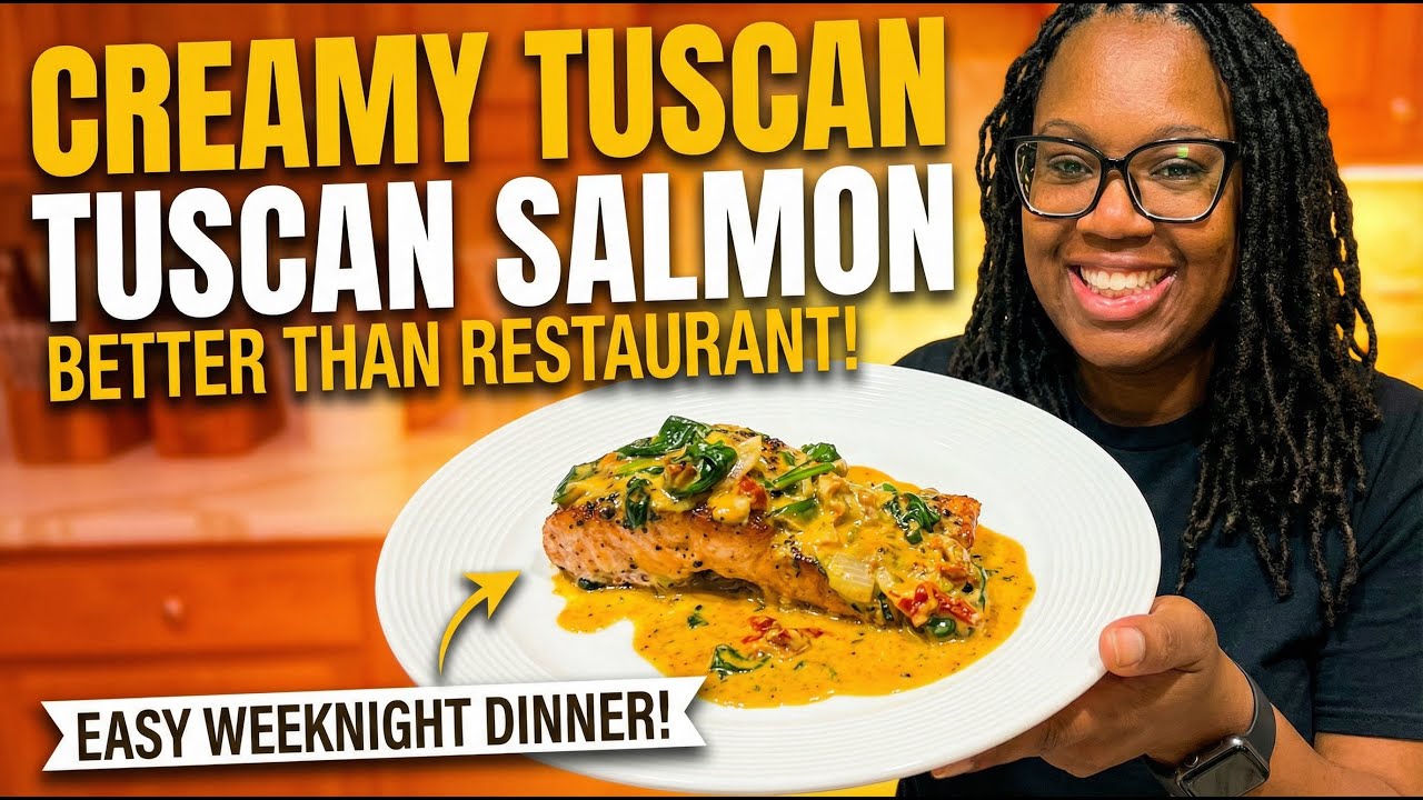 Tuscan Salmon with Creamy Sauce | An Elegant Dinner