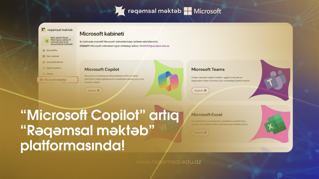 Müəllimlərin rəqəmsal köməkçisi – “Microsoft Copilot” artıq “Rəqəmsal məktəb” platformasında!