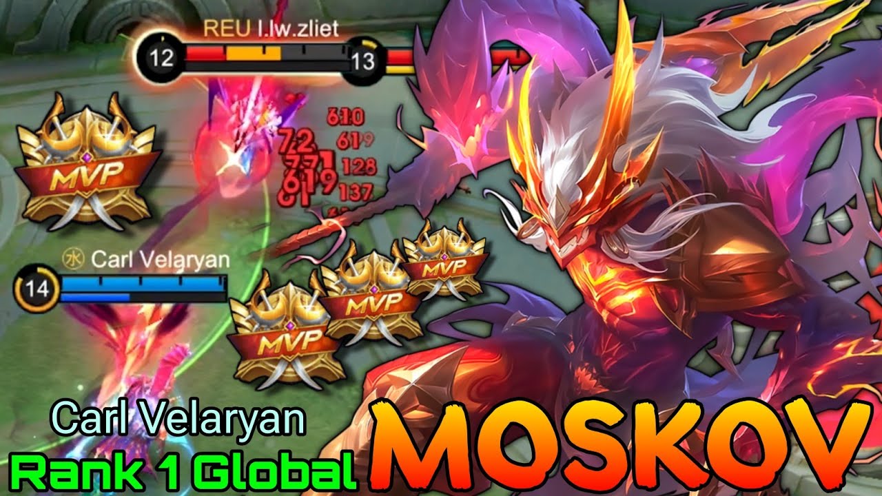 You Can't Escape Me! Moskov Double MVP Gameplay - Top 1 Global Moskov by Carl Velaryan - MLBB