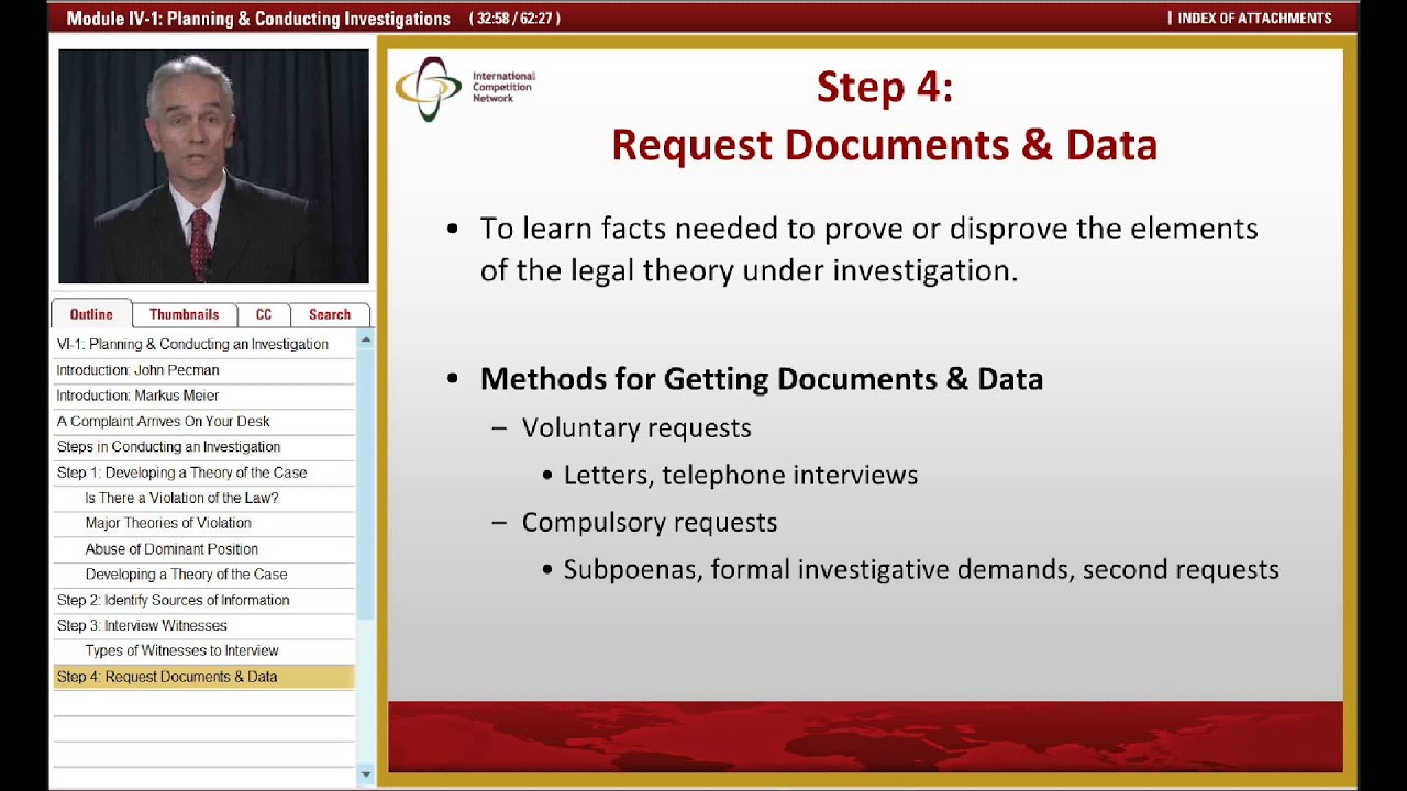 ICN Training on Demand: Investigative Techniques