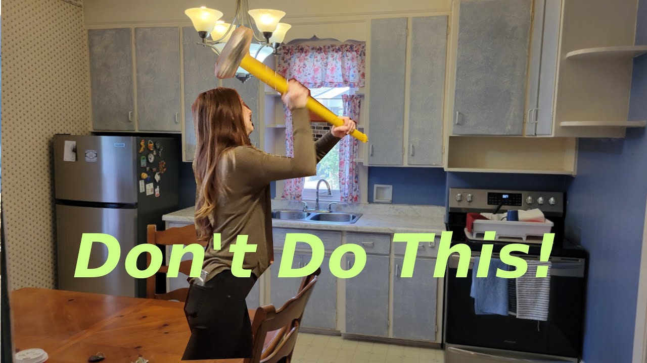 How to Remove OLD BUILT-IN Kitchen Cabinets the Easy Way - No Sledge Hammer