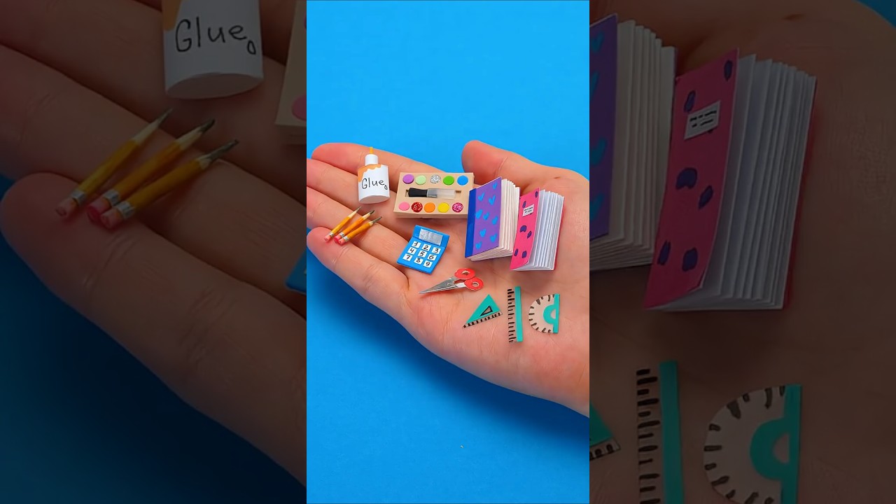 Back to School &ndash; Mini Style! 🎒🖊️ Tiny DIY Supplies You'll LOVE! #mini #diy #craft #shorts