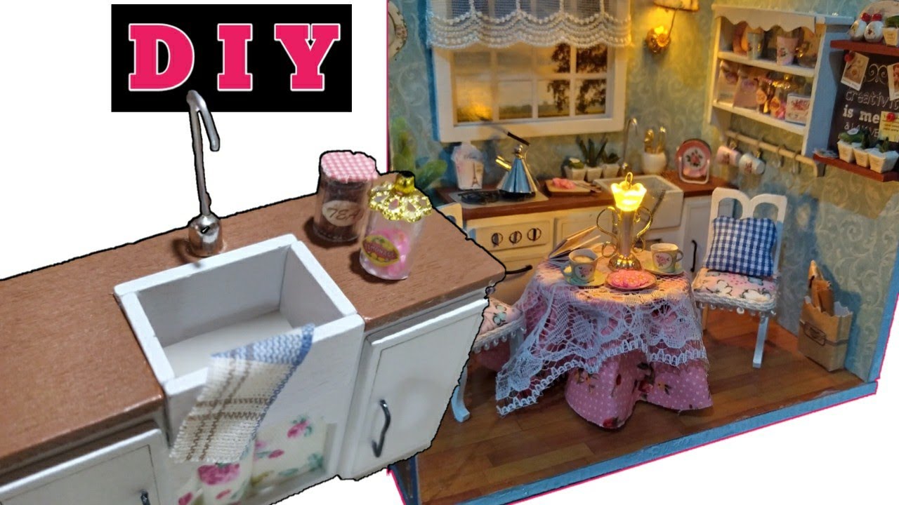 DIY MINIATURE DOLLHOUSE  happy kitchen build #1