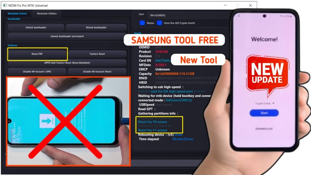 Samsung FRP Tool 2025｜How to Bypass FRP Lock on MediaTeck Samsung Devices | New Free Tool