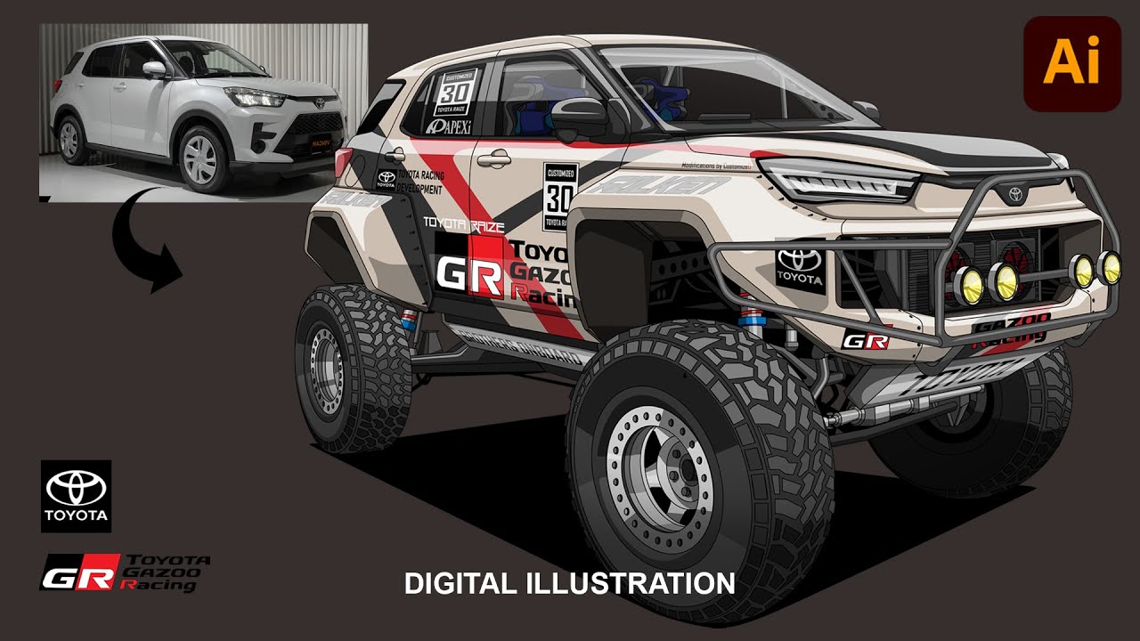 Toyota Raize 2025 GR sport Off-Road Build |  Rally Concept Illustration