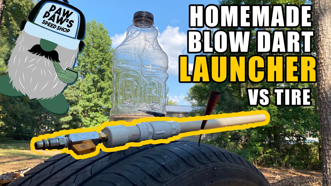 Homemade Blow Dart Gun VS Tire