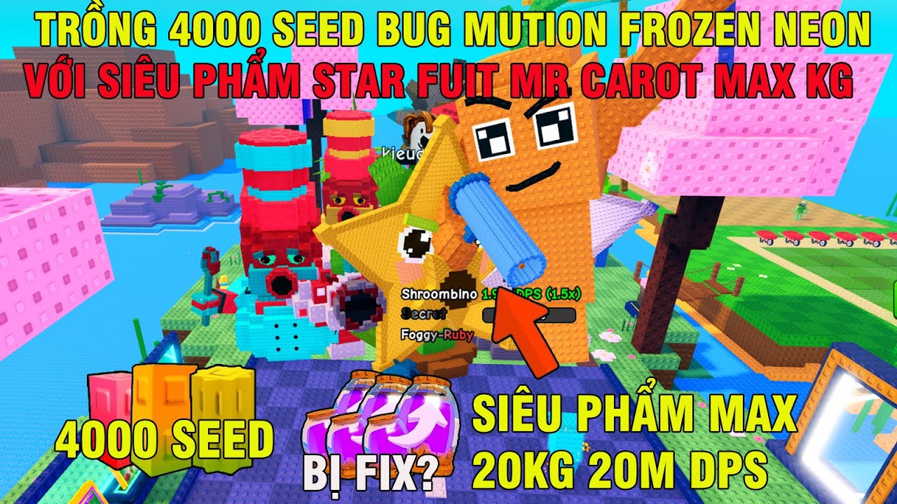 PLANT VS BRAIROOT|TRỒNG 4000 SEED BUG STARFUIT VÀ MRCAROT NEON FROZEN SIÊU TO KHỔNG LỒ MAX KG TỶ DPS