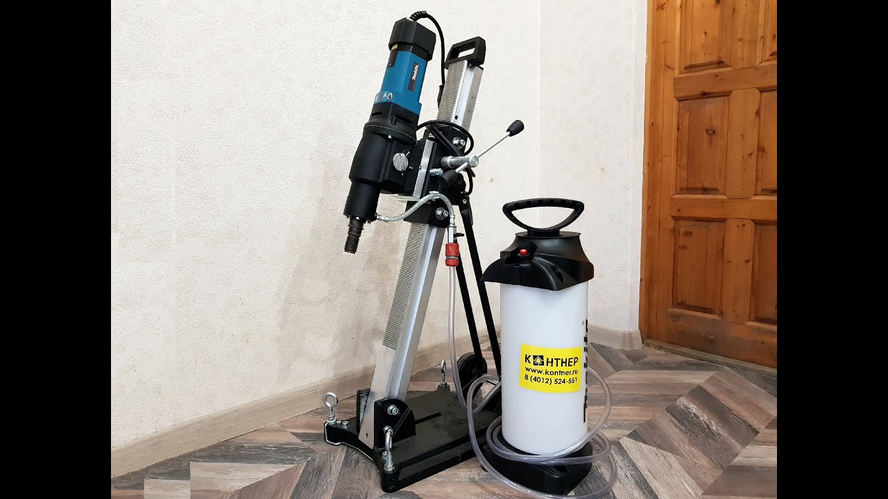 Алмазное сверление под канализационную трубу. Установка алмазного бурения Makita DBM230