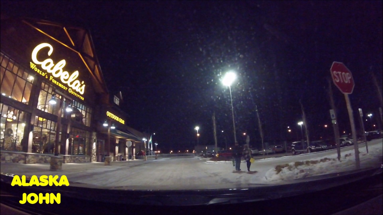 ALASKA DRIVING - Anchorage Evening Shopping/Christmas Lights - December 18th 2016