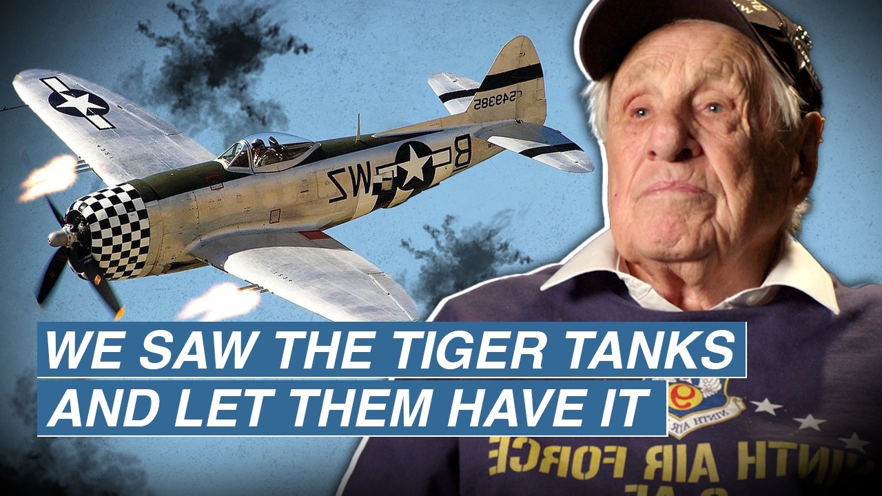 Пилот P-47 обстреливает и бомбит танки «Тигр» во время Второй мировой войны | Эдвин Коттрелл