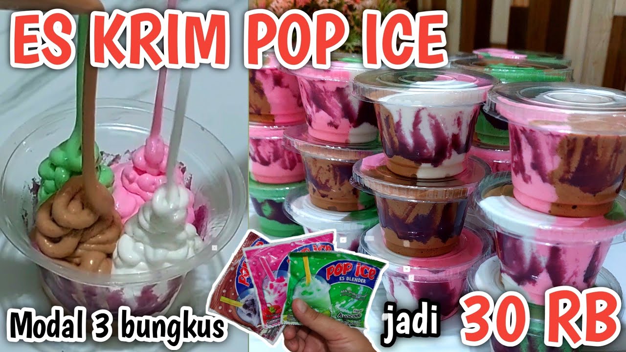 3 BUNGKUS POP ICE JADI ES KRIM LEMBUT SEBANYAK INI!! JUAL 1000-AN UNTUNG BANGET