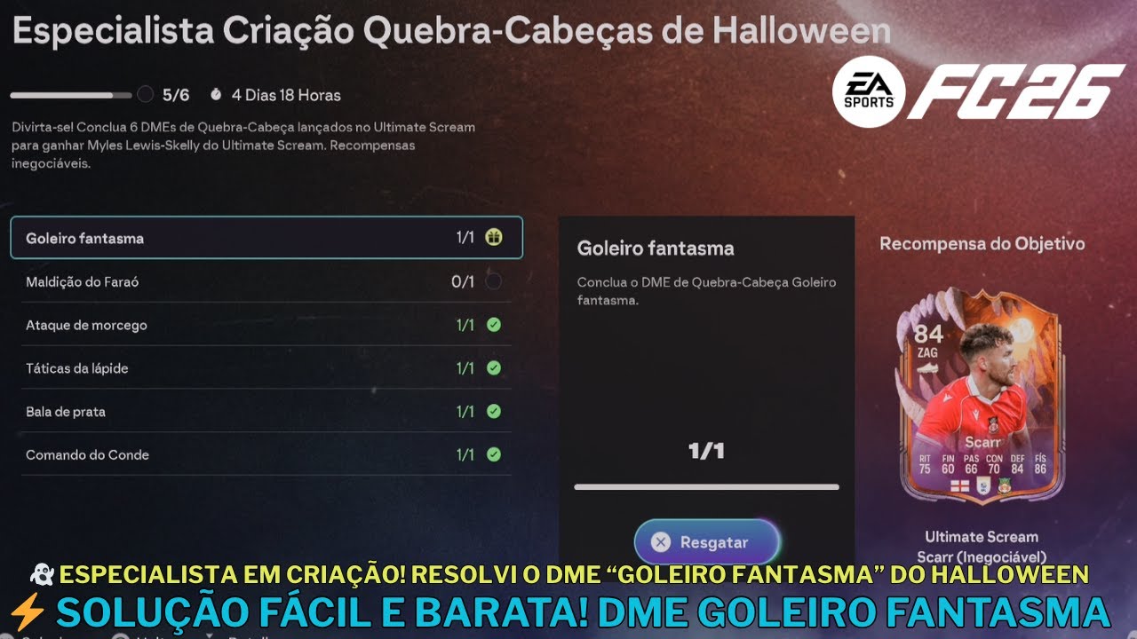 🧤 GOLEIRO FANTASMA! Novo DME de Halloween COMPLETO | FC 26