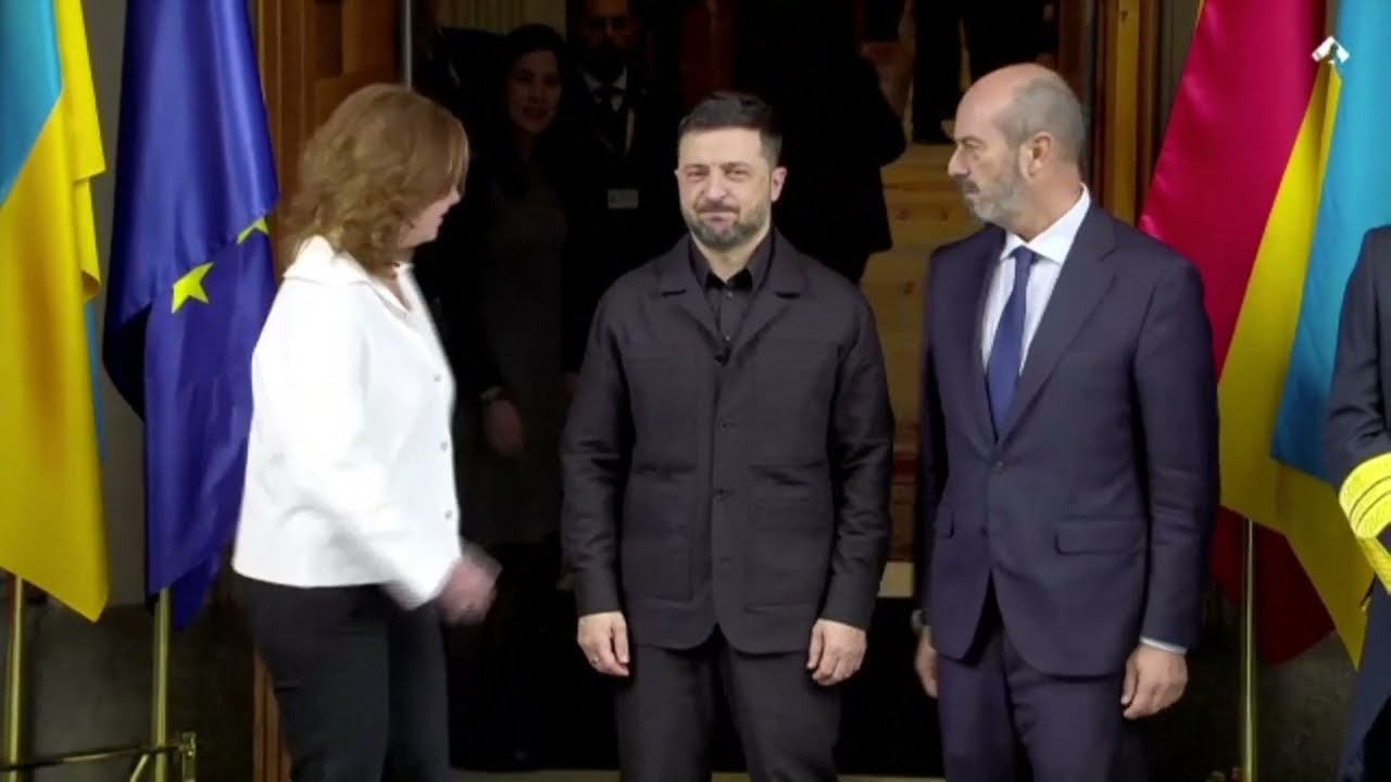 Momentul &icirc;n care Zelenski sosește la Madrid și vizitează Congresul Spaniei